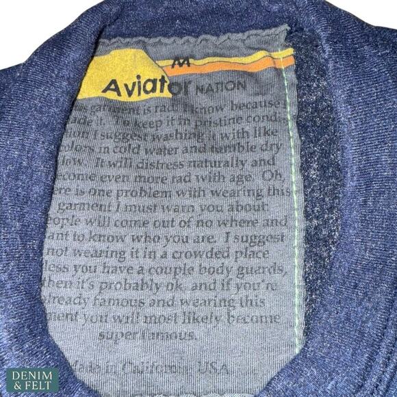 Aviator Nation Enjoy The Ride Navy Blue Graphic Sweatshirt Size M USA Made - Picture 12 of 14